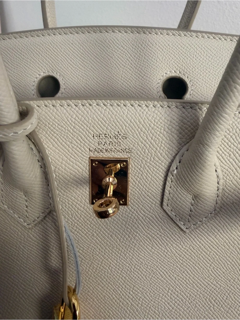 Epsom Craie white GHW Sellier Birkin 25